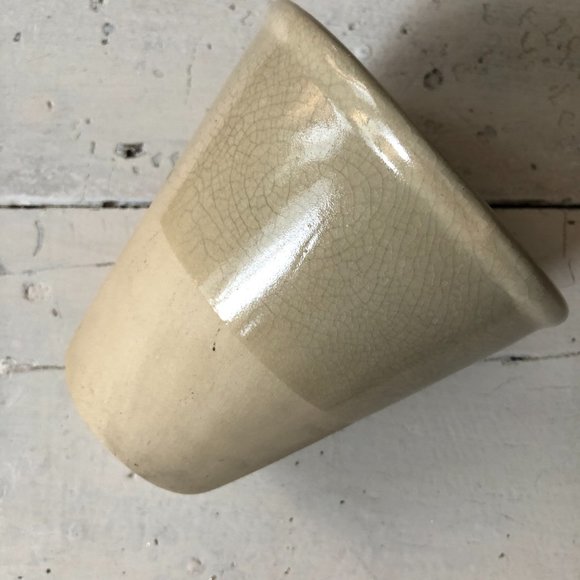 NWT - Dusty Yellow Crackle Cache Pot Vase - Picture 6 of 7